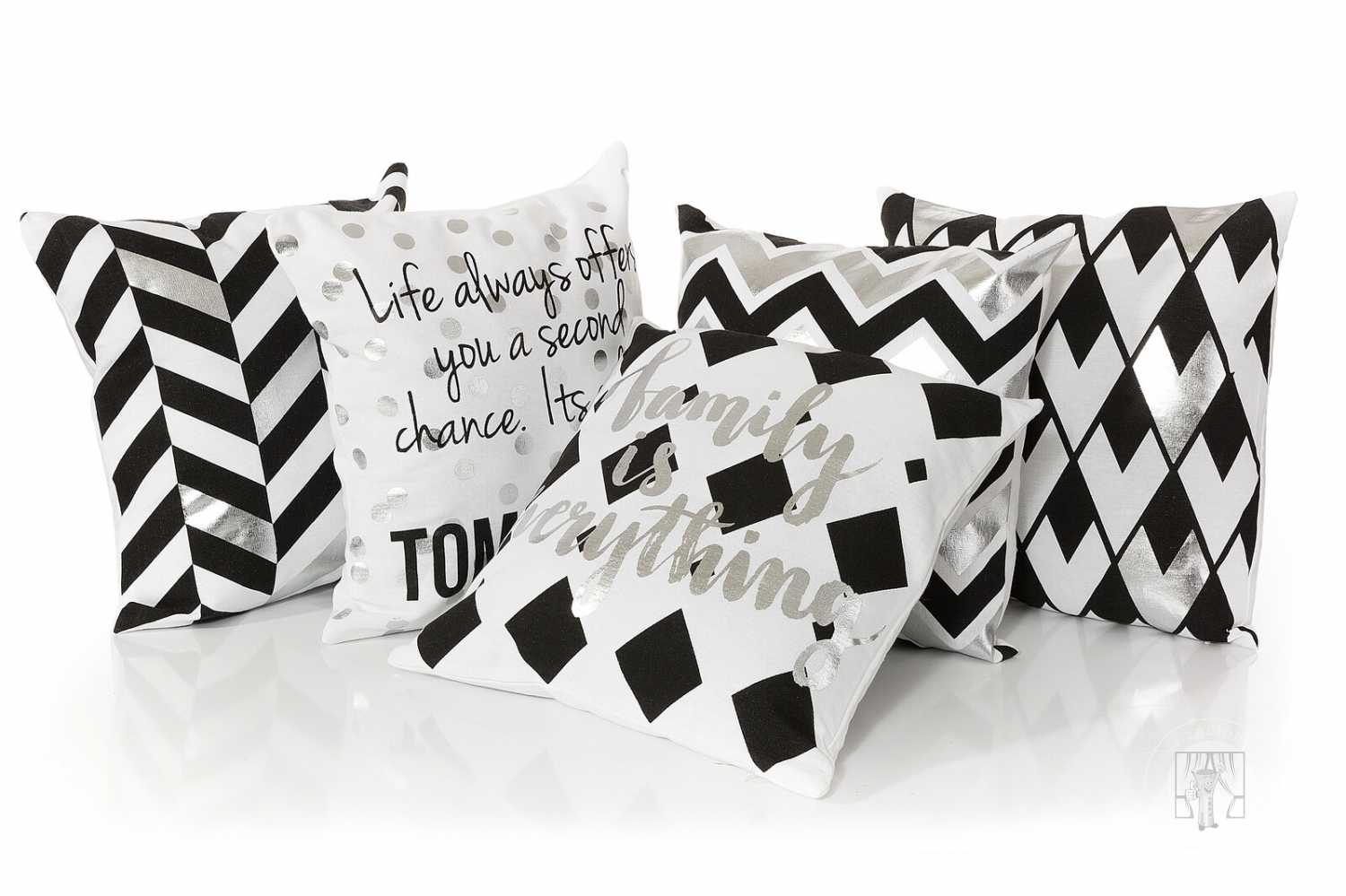 Obliečka na vankúš ENOLA 40x40cm biela/strieborná