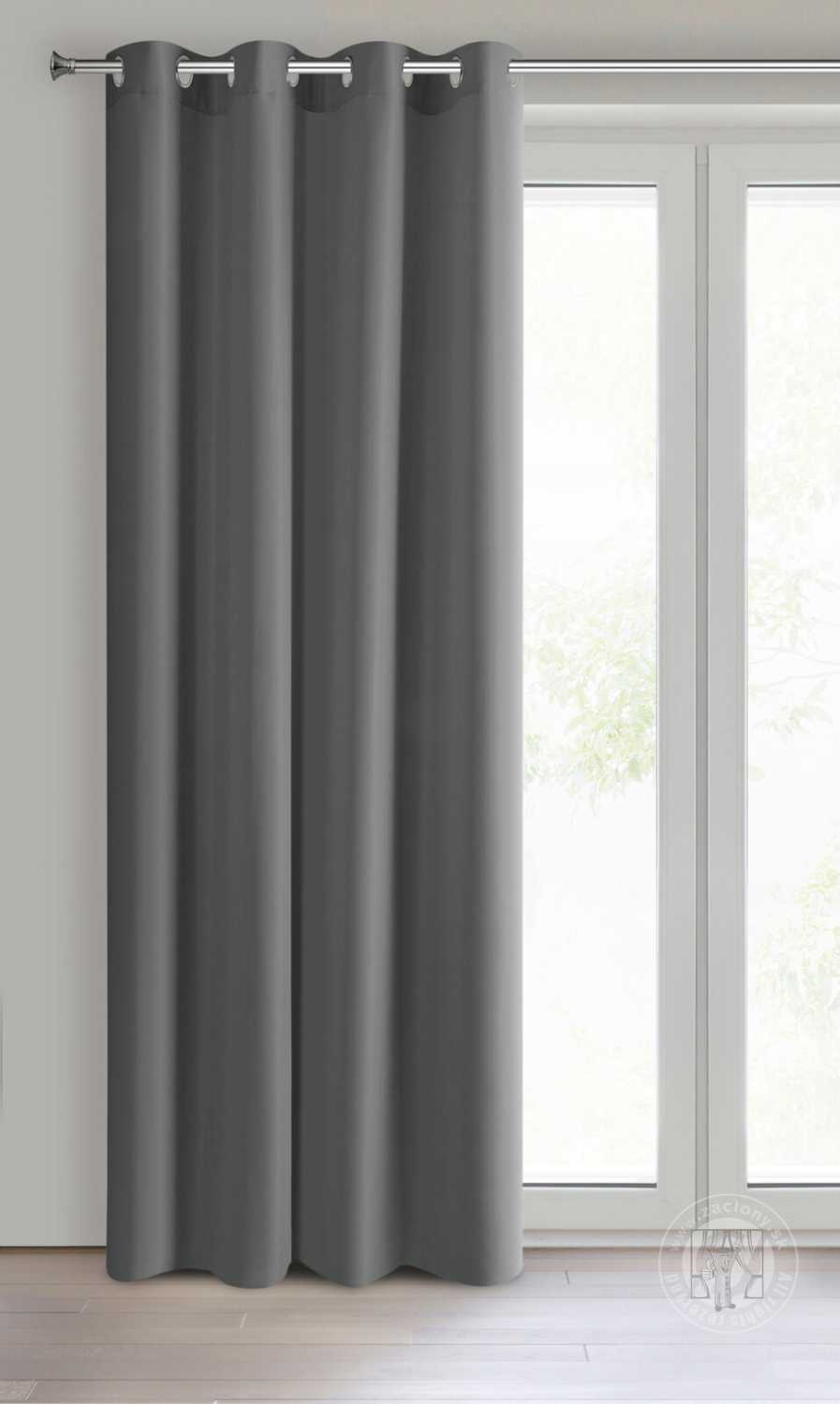 Záves RITA na krúžkoch grafitový 140x250cm