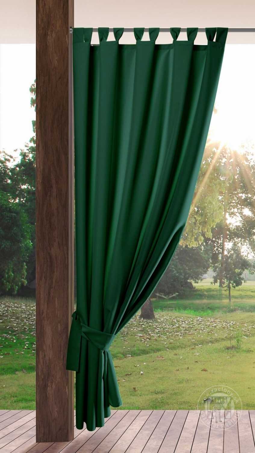 Záves na terasu GARDEN na pútkach 155x240 cm tmavozelený