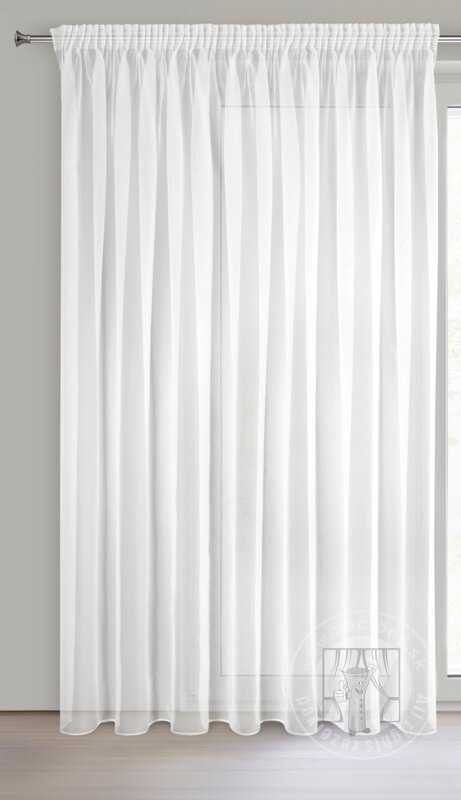 Záclona LUCY na páske biela 350x225cm, skrátená