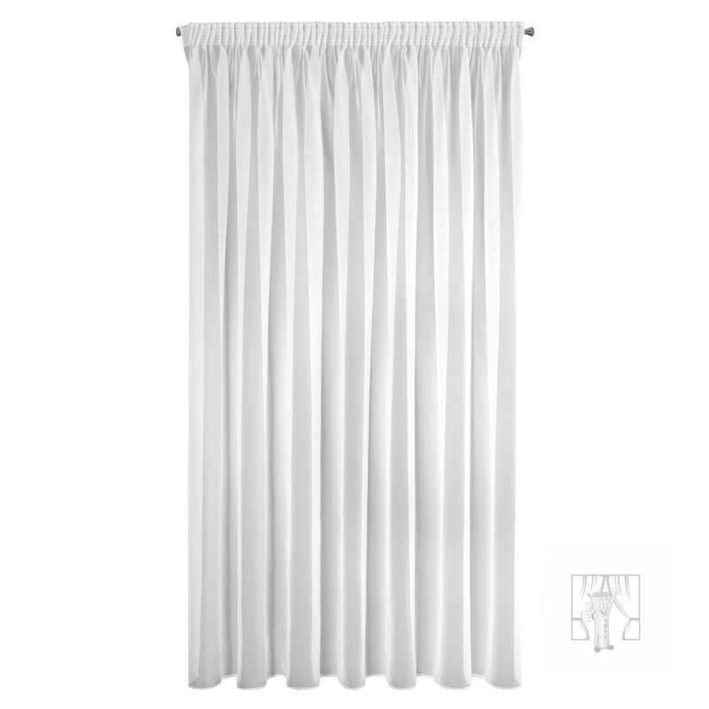 Záclona LUCY na páske biela 350x225cm, skrátená