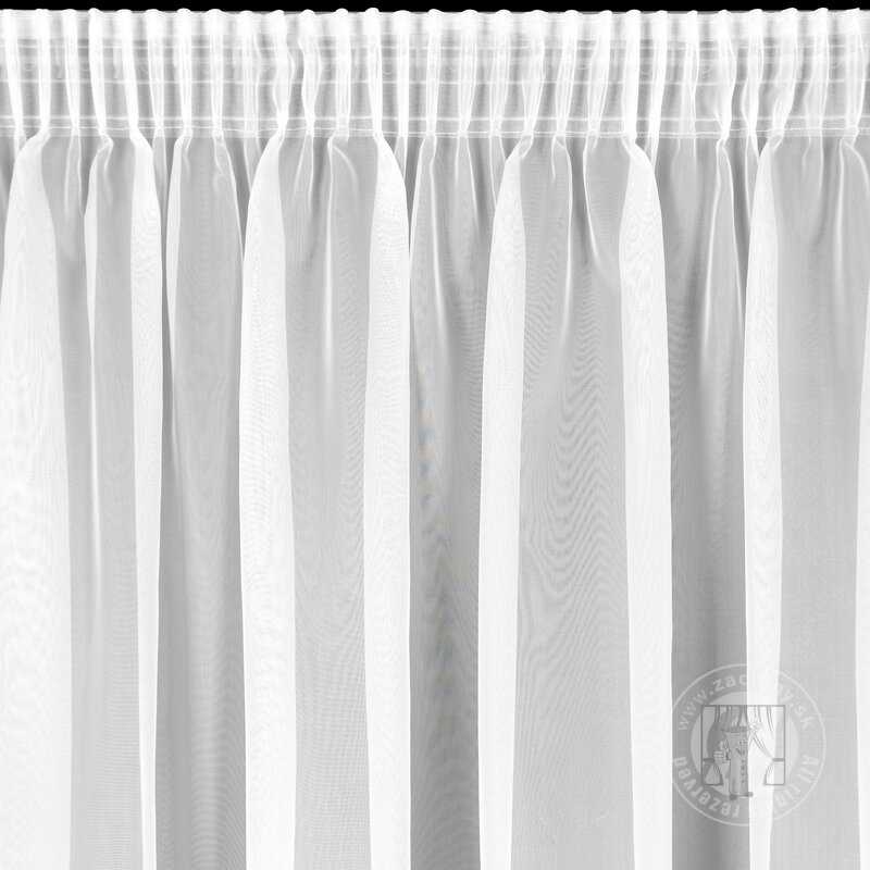 Záclona LUCY na páske biela 350x225cm, skrátená
