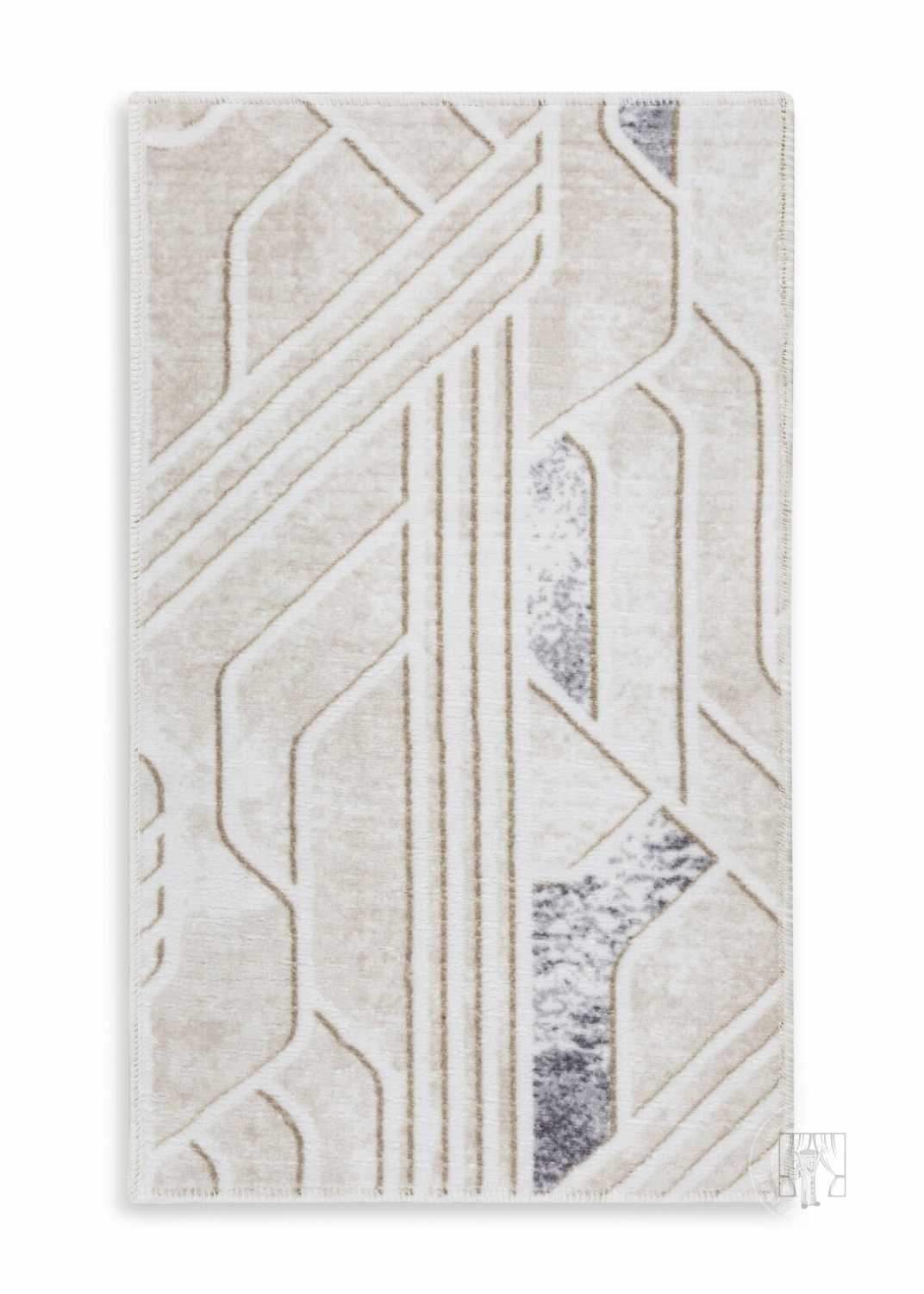 Kusový koberec PRINT2 béžový/sivý