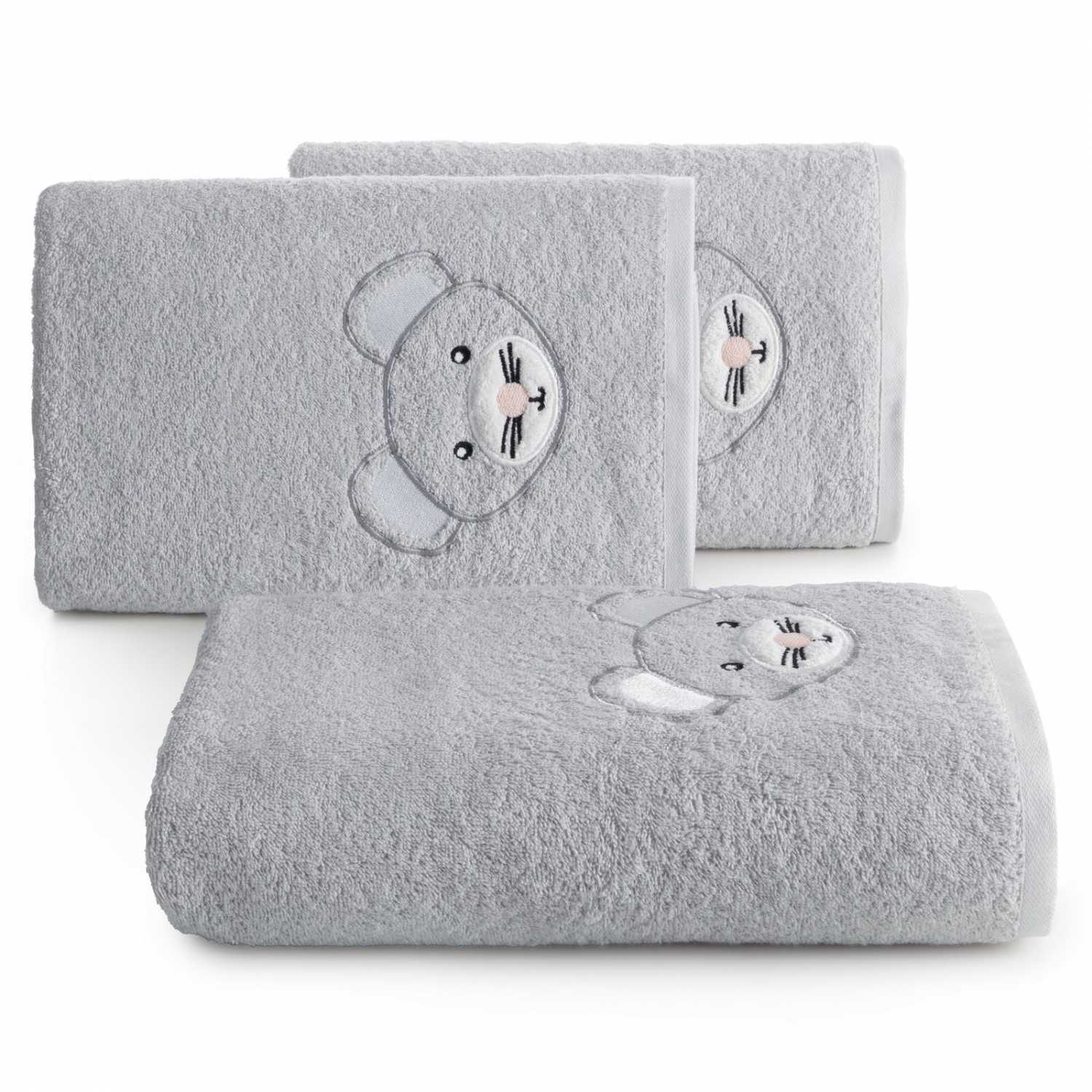 Detský uterák BABY 15x21cm strieborný s myškou