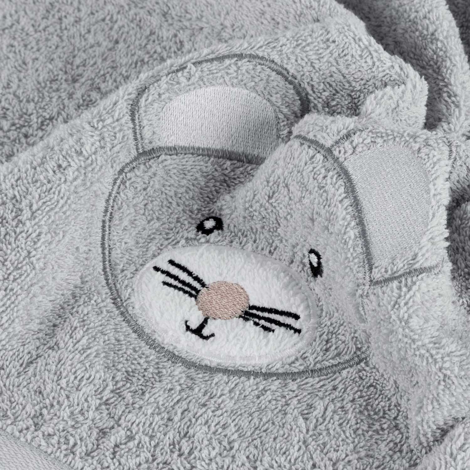 Detský uterák BABY 15x21cm strieborný s myškou