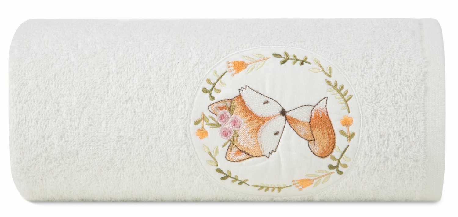 Detský uterák BABY 50x90cm biely s líškou