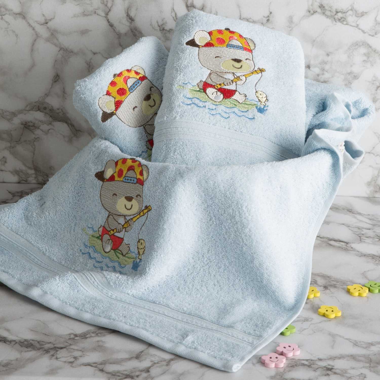 Detský uterák BABY 50x90cm modrý s medvedíkom