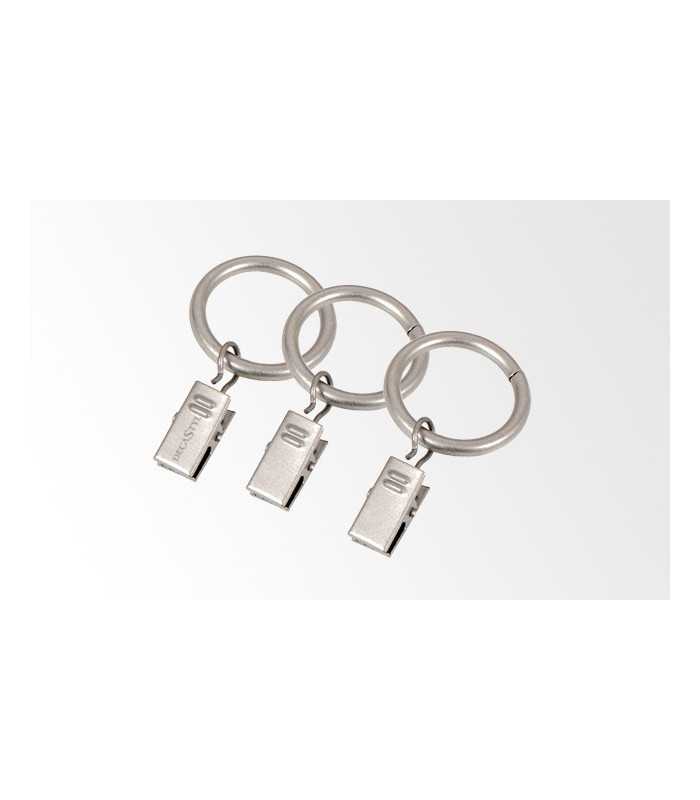 Krúžok 25mm so štipcom - strieborný 10ks
