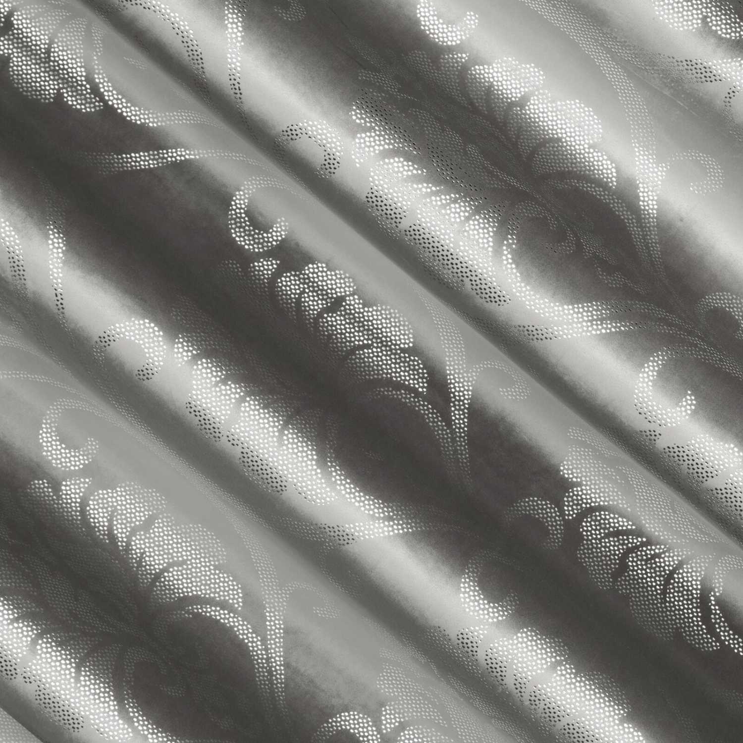 Zamatový záves DAMASK oceľový/strieborný, 300cm