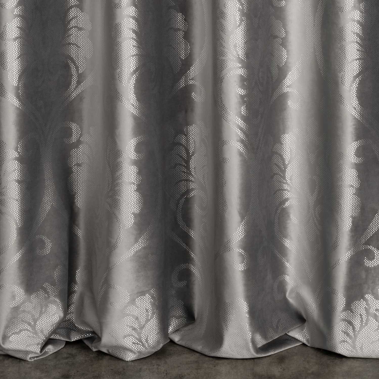 Zamatový záves DAMASK oceľový/strieborný, 300cm