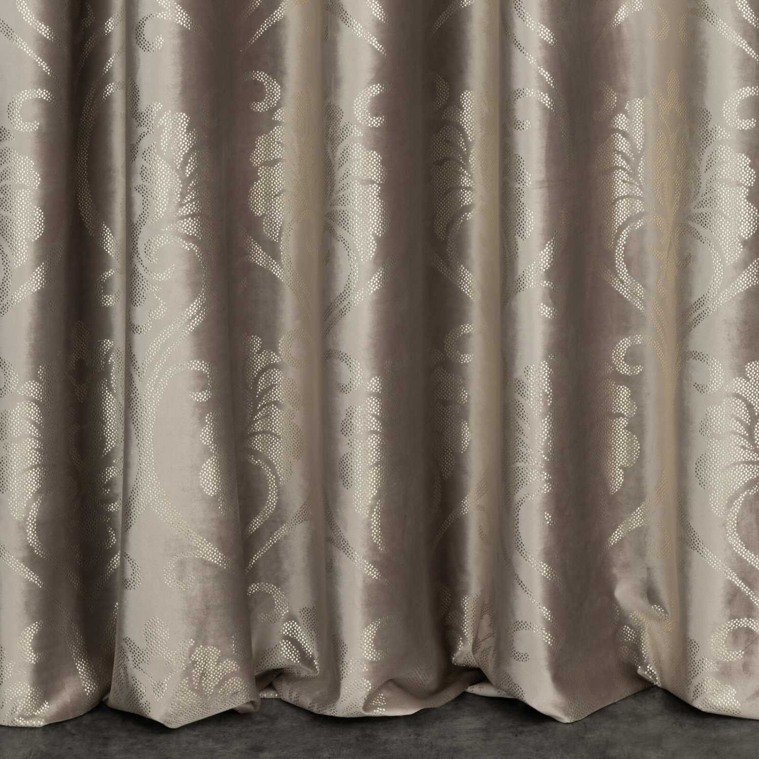 Zamatový záves DAMASK béžový/zlatý, 300cm