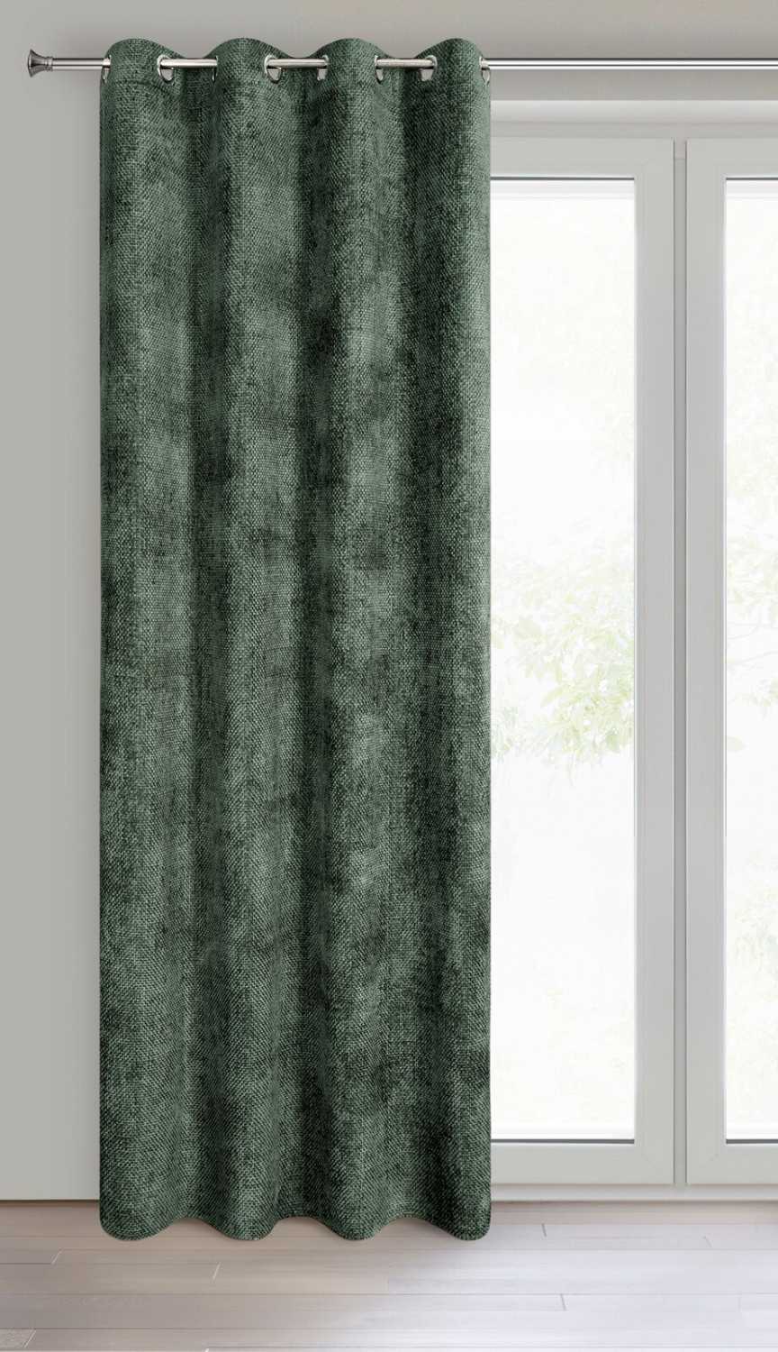 Záves ALETA na krúžkoch 135x250cm tmavozelený