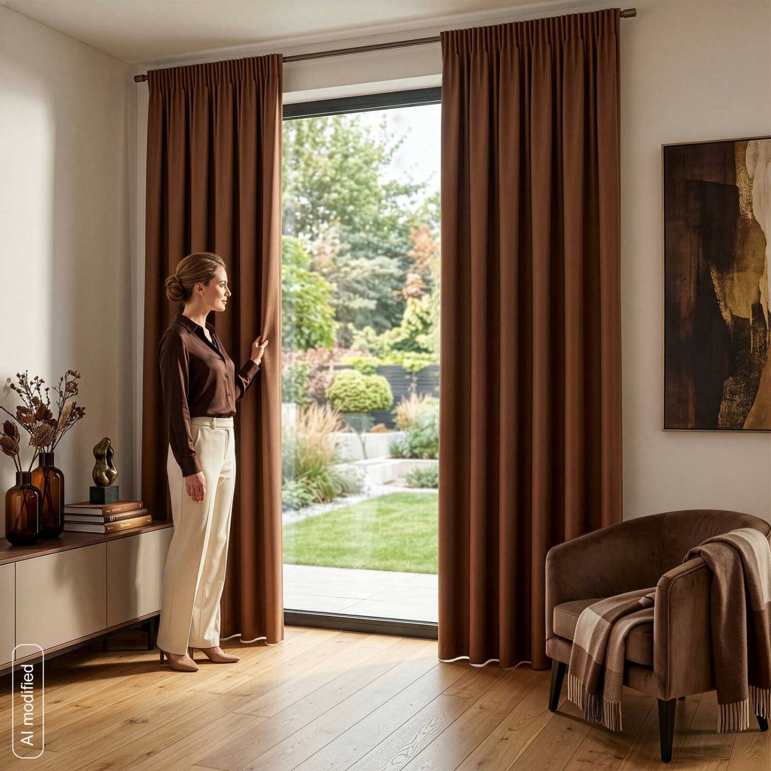 Záves OLENA na páske 140x270cm tmavý tehlový