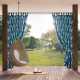Záves na terasu GARDEN9 na pútkach 155x260 cm modré listy
