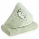 Detská osuška s kapucňou BABY 100x100cm zelená s medvedíkom