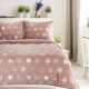 Posteľná bielizeň flísová FLANO s hviezdami 140x200cm + 70x90cm, púdrová