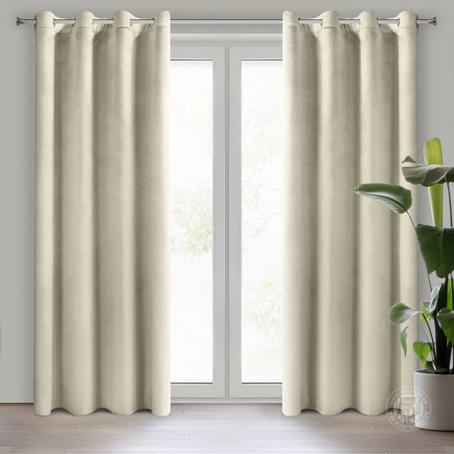 Záves ROSA na krúžkoch béžový 140x250cm