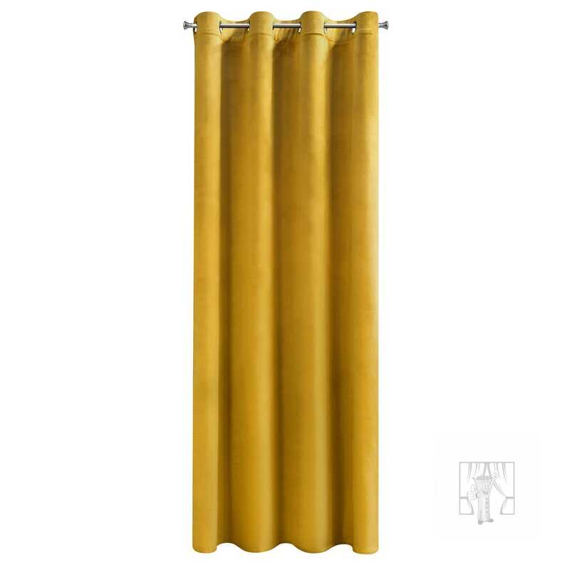 Záves ROSA na krúžkoch horčicový 140x250cm