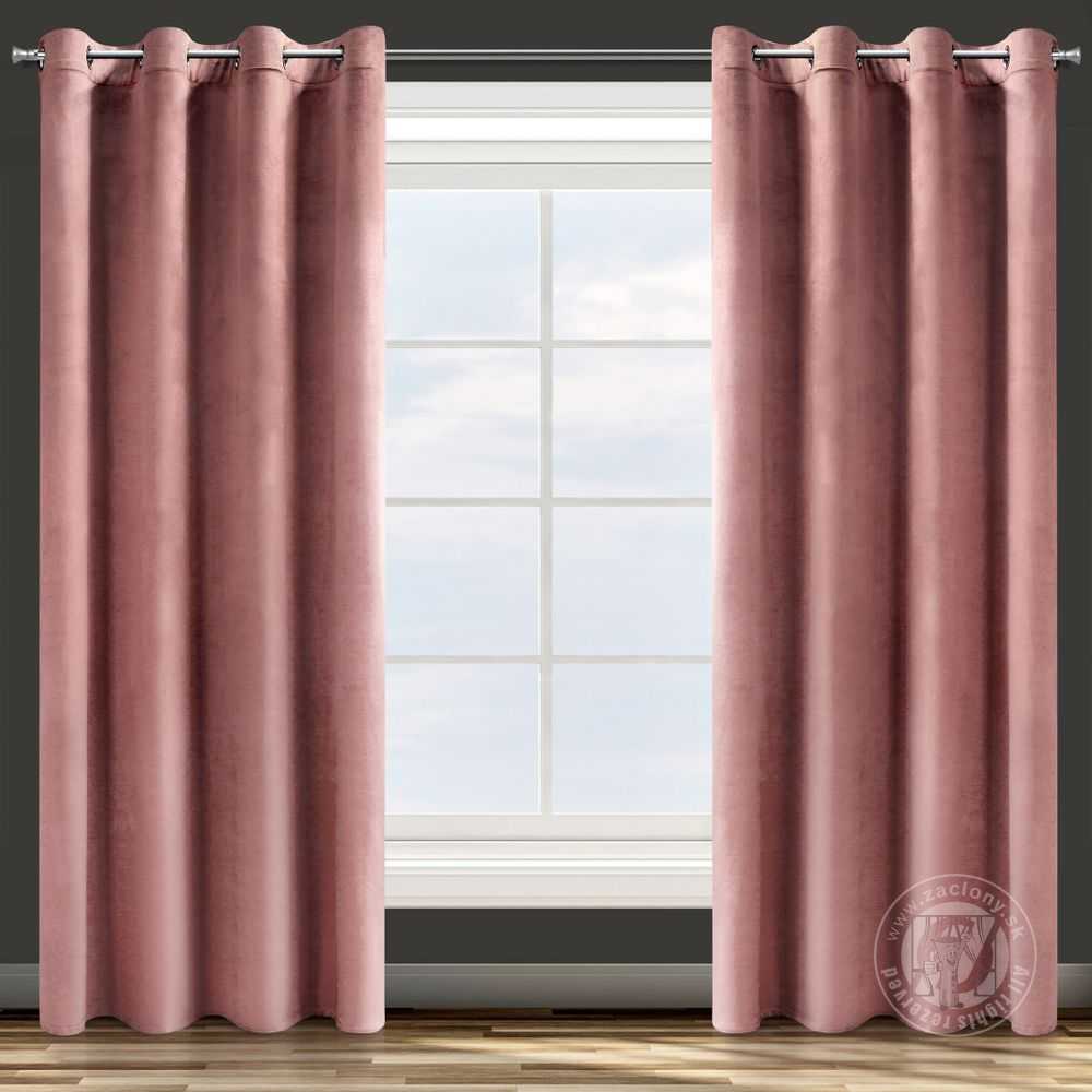 Záves ROSA na krúžkoch tmavoružový 140x250cm