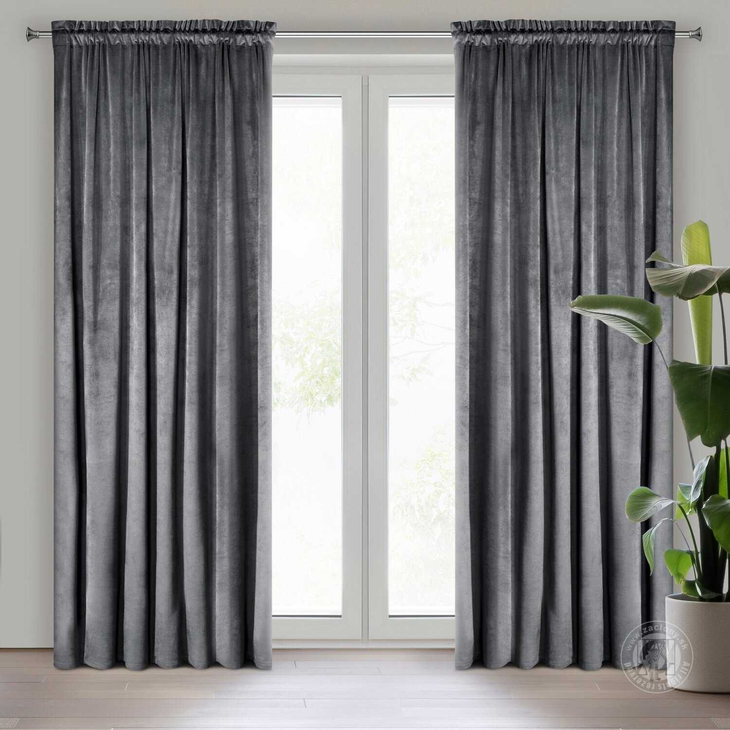 Záves ROSA na páske grafitový 140x270cm