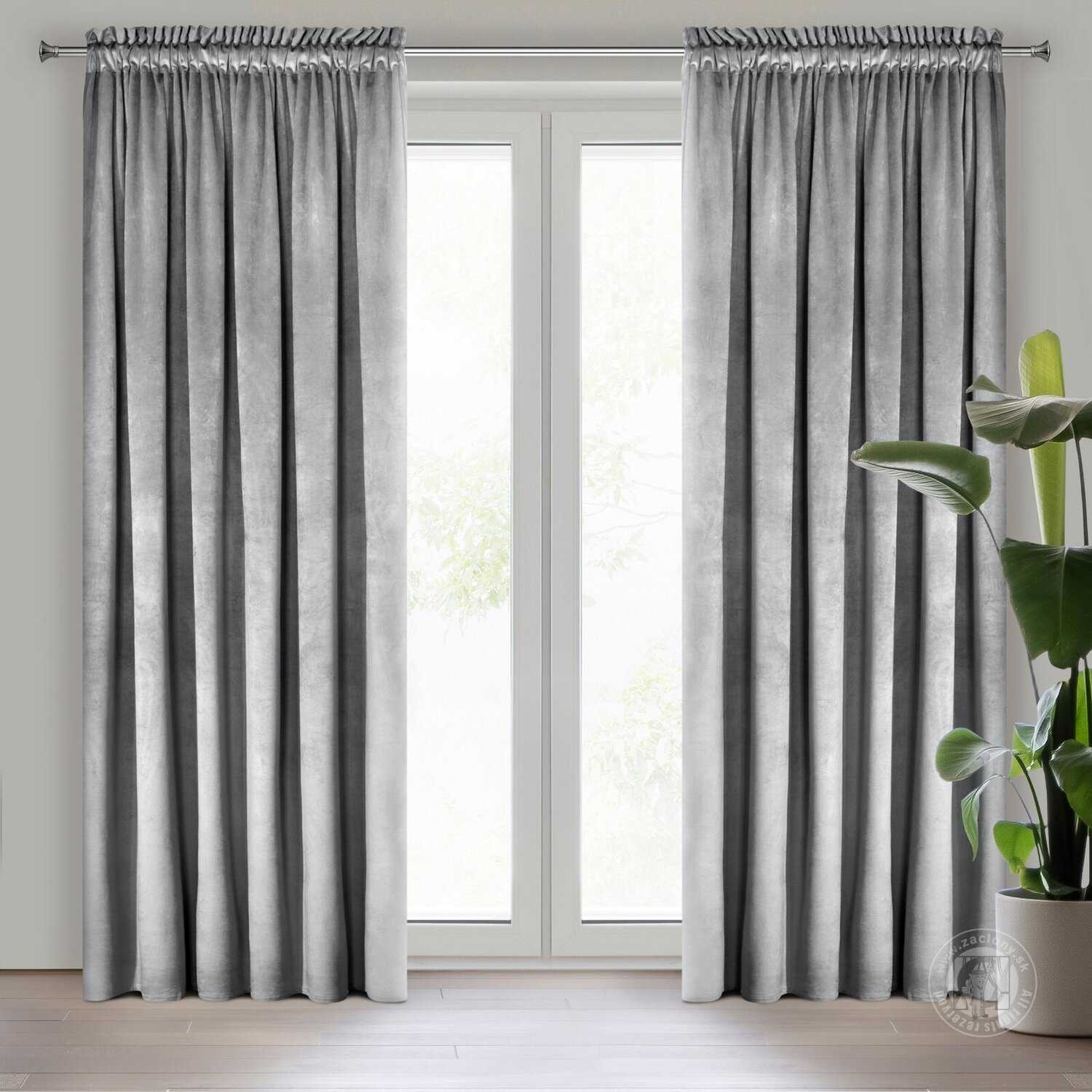 Záves ROSA na páske strieborný 140x270cm