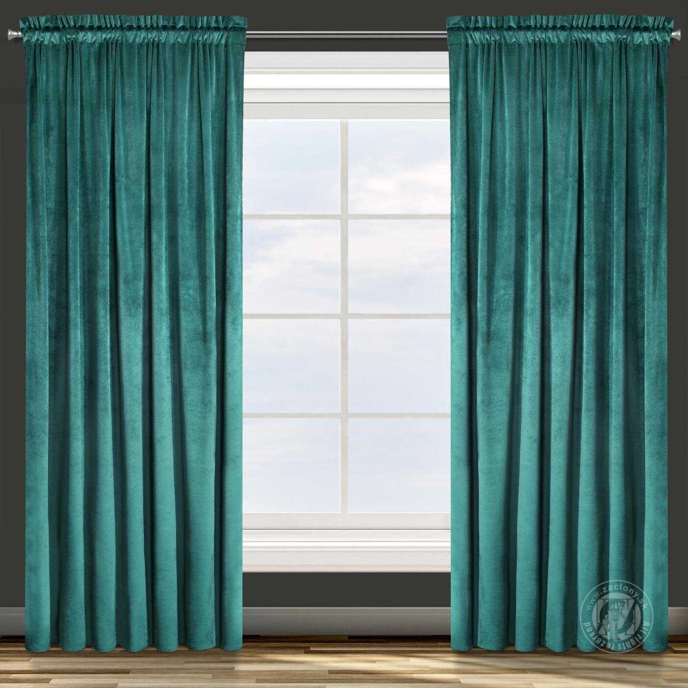 Záves ROSA na páske tmavý tyrkysový 140x270cm