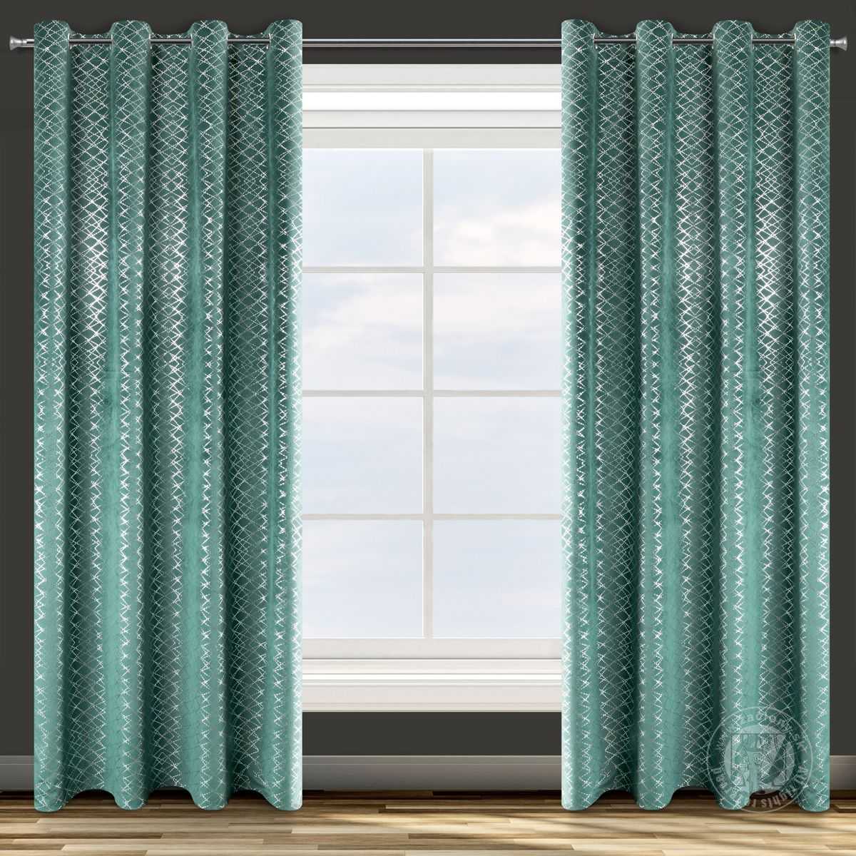 Záves MOLY na krúžkoch tmavozelený 140x250cm