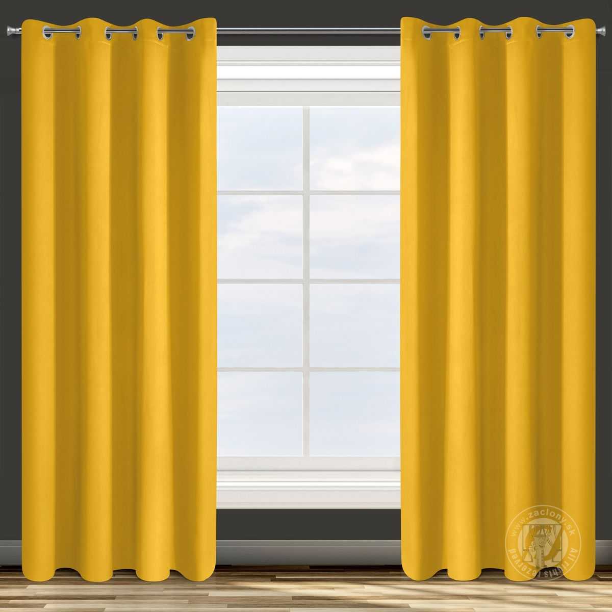 Záves PARISA na krúžkoch horčicový 135x250cm