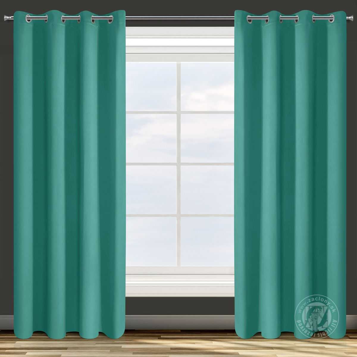 Záves PARISA na krúžkoch tyrkysový 135x250cm