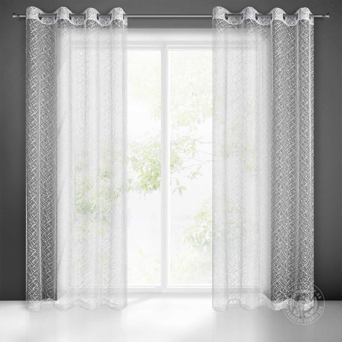 Záclona AMANDA na krúžkoch biela 140x250cm