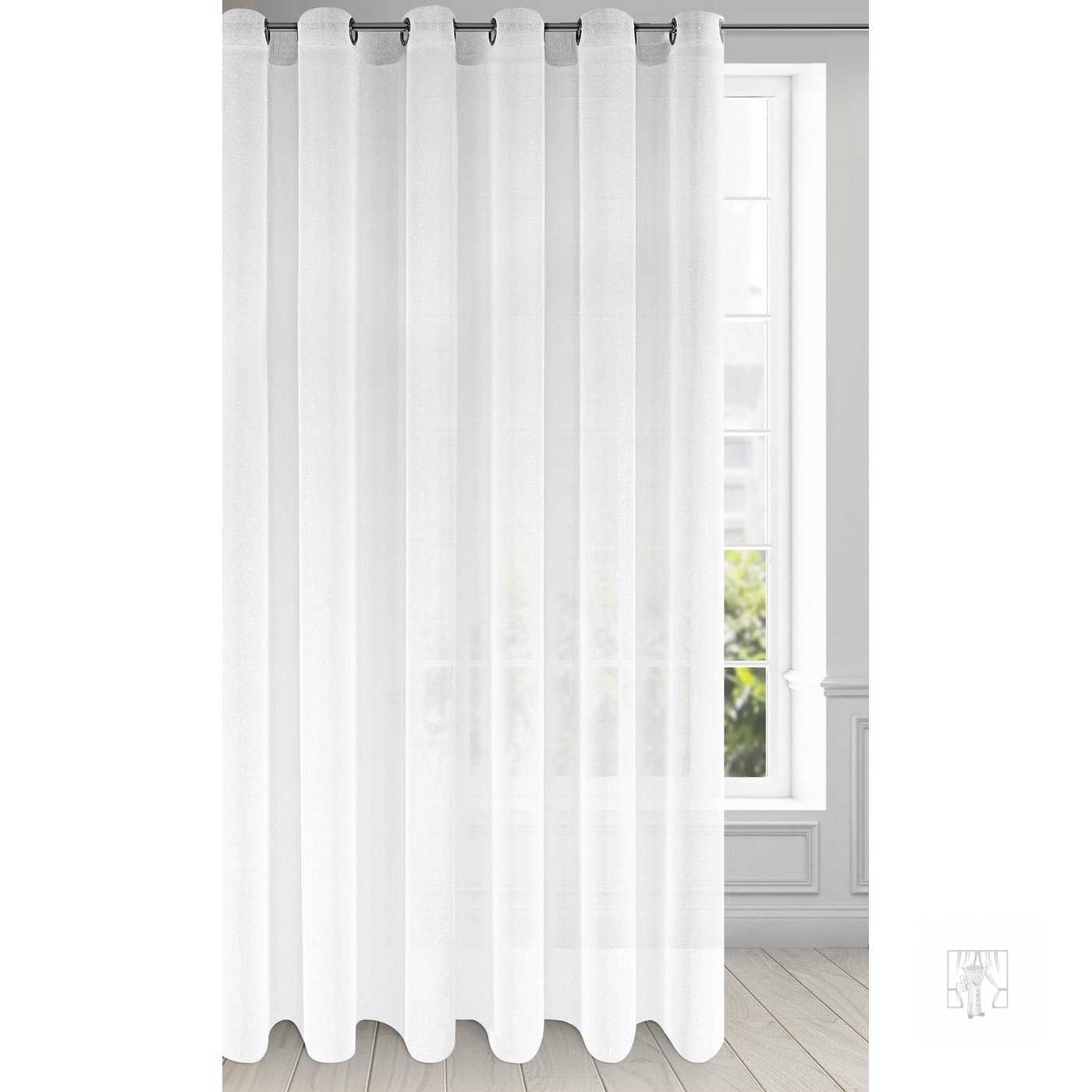 Záclona SAKALI na krúžkoch biela 350x250cm