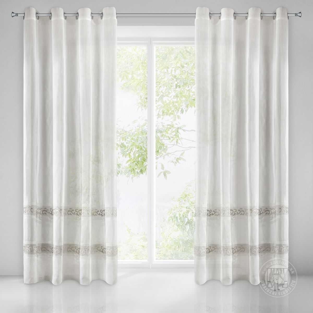 Záclona ANNE na krúžkoch béžová 140x270cm