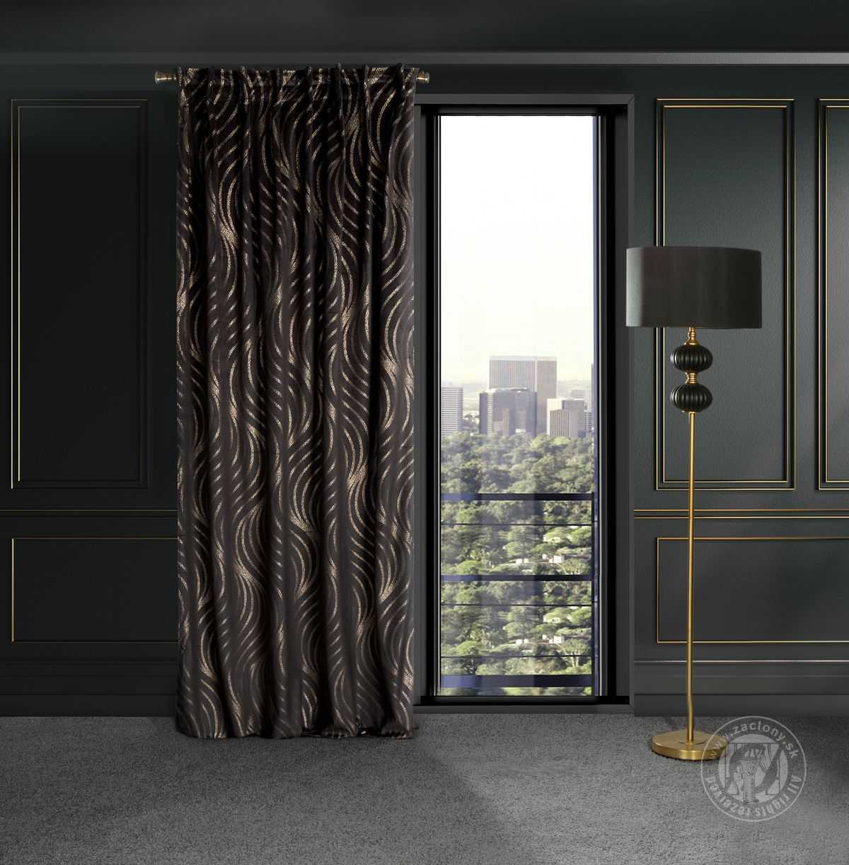 Záves VICTORIA3 na páske čierny 140x270 cm 