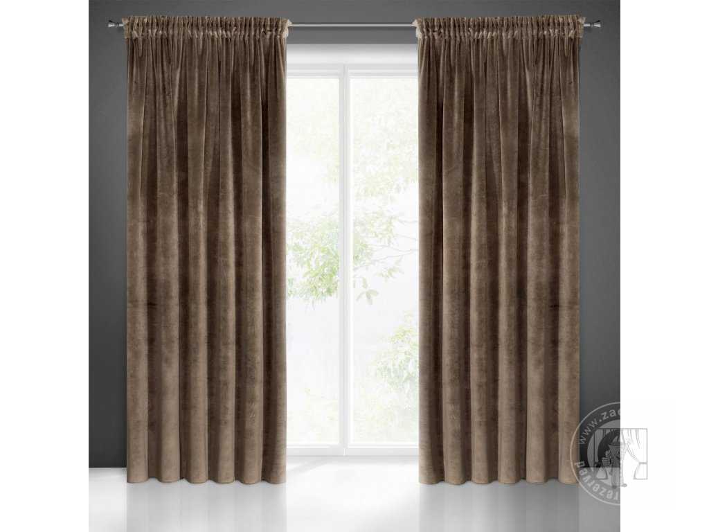 Záves RIA na páske hnedý 140x270cm
