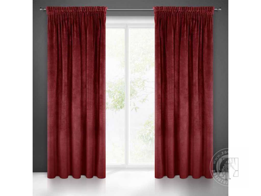 Záves RIA na páske tmavý bordový 140x270cm