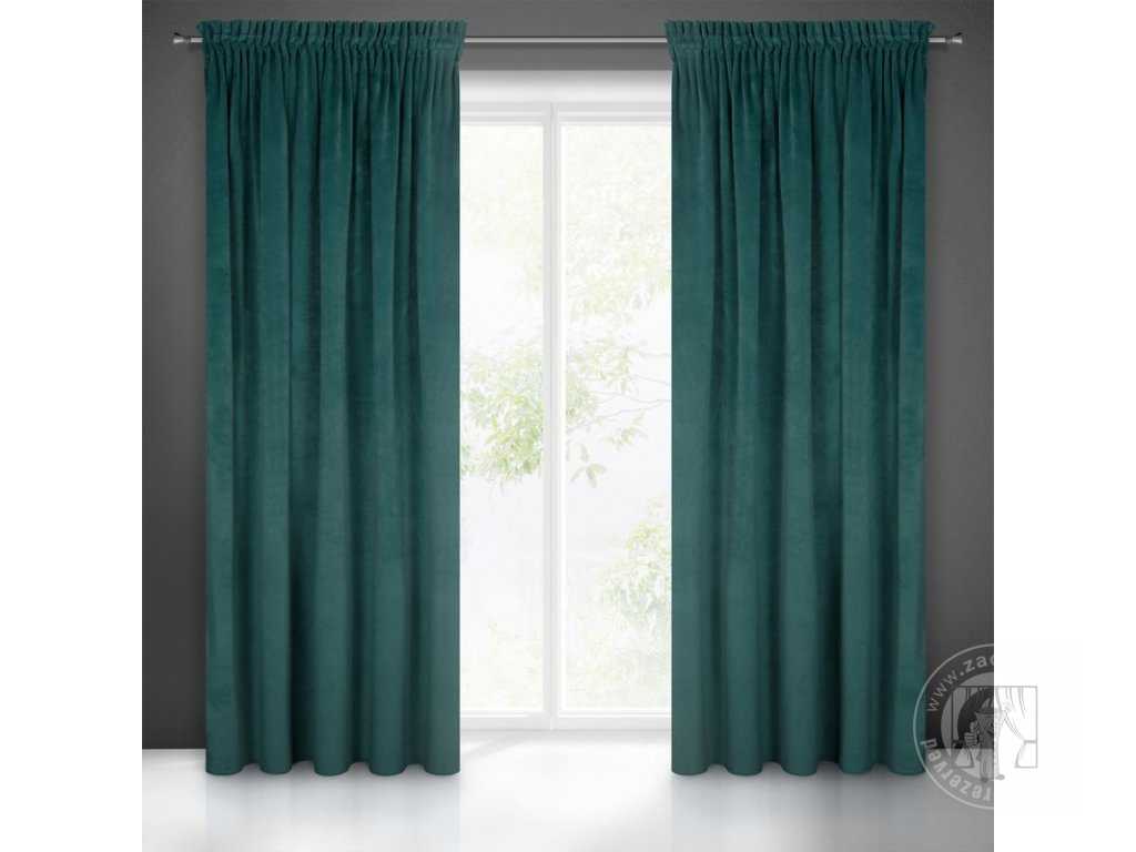 Záves RIA na páske tmavý tyrkysový 140x270cm