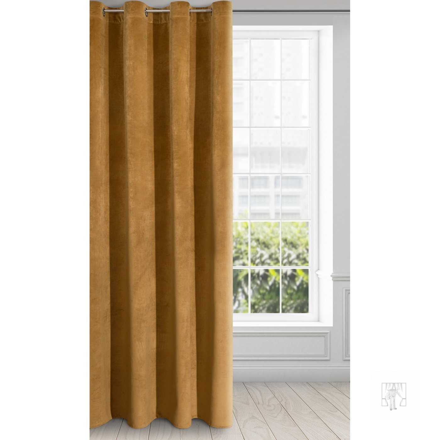 Záves RIA na krúžkoch medový 140x250cm