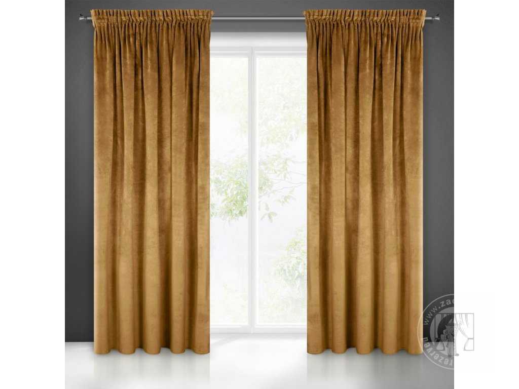 Záves RIA na páske medový 140x270cm