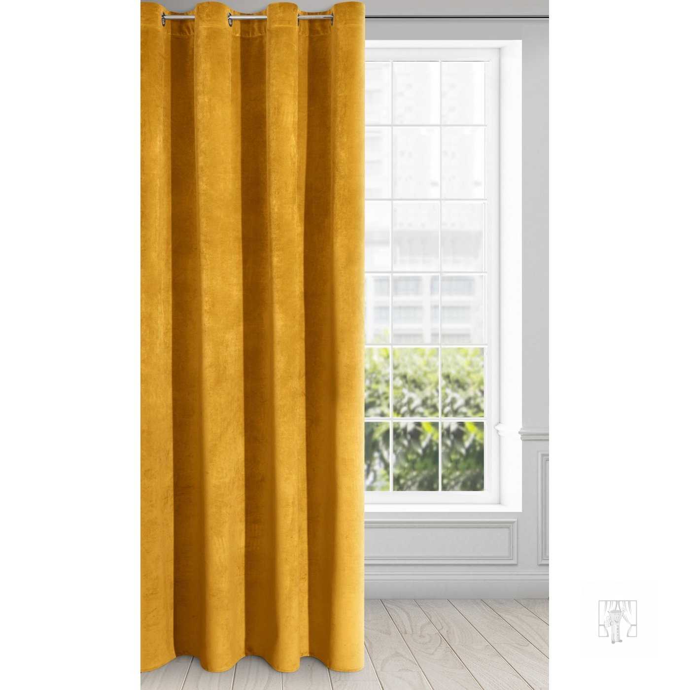 Záves RIA na krúžkoch horčicový 140x250cm