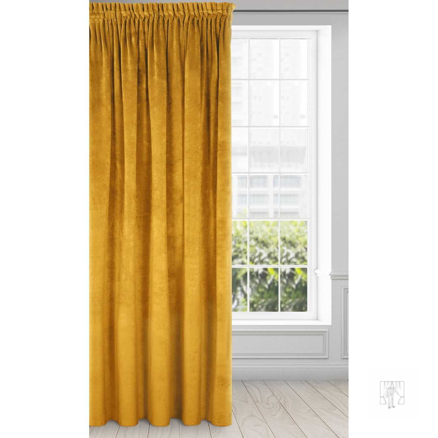 Záves RIA na páske horčicový 140x270cm