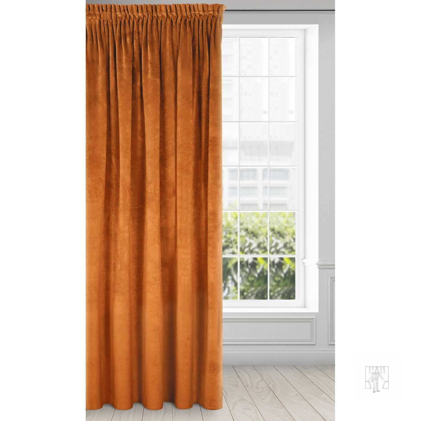 Záves RIA na páske oranžový 140x270cm