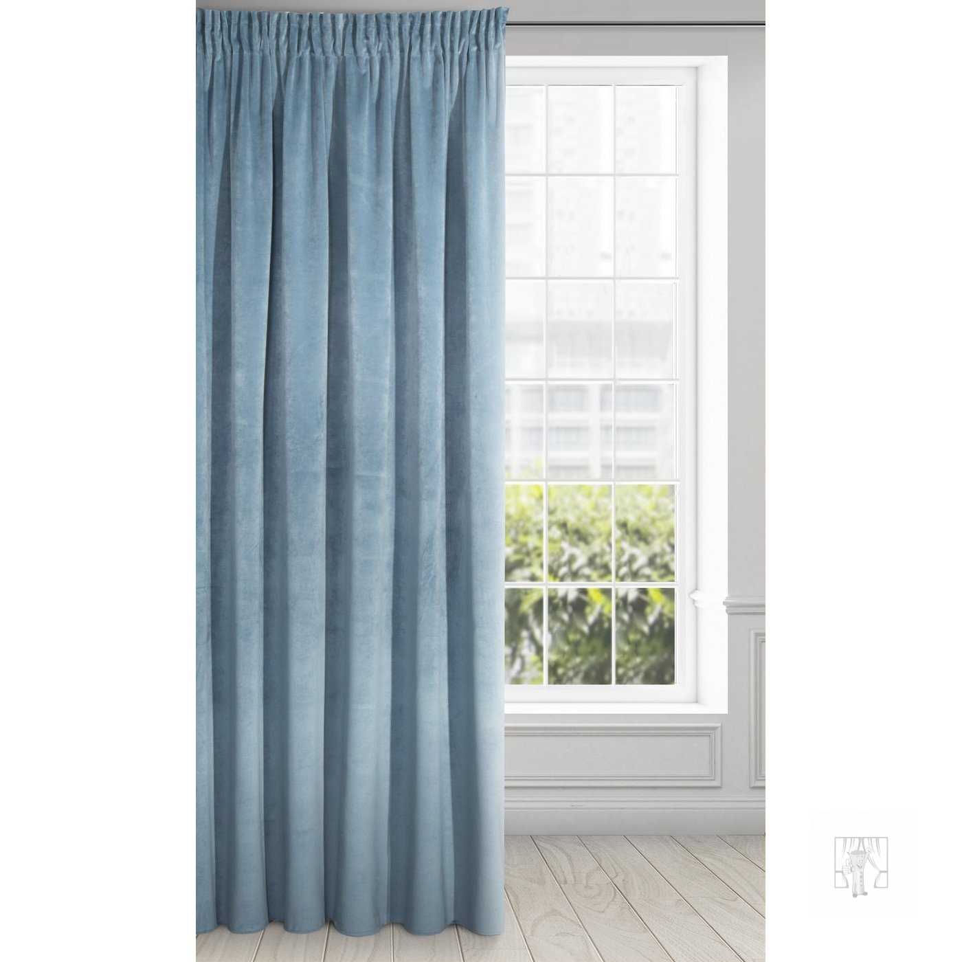 Záves RIA na páske modrý 140x270cm