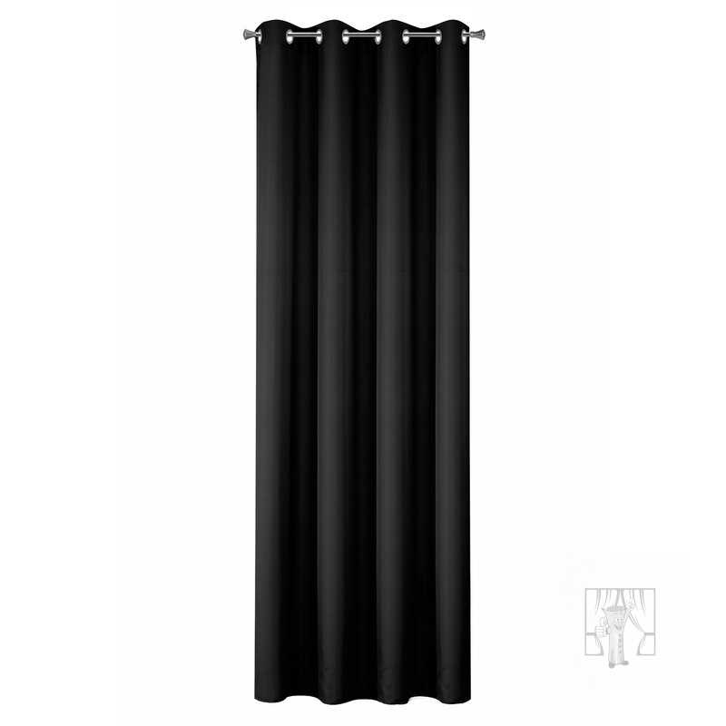 Záves RITA na krúžkoch čierny 140x250cm