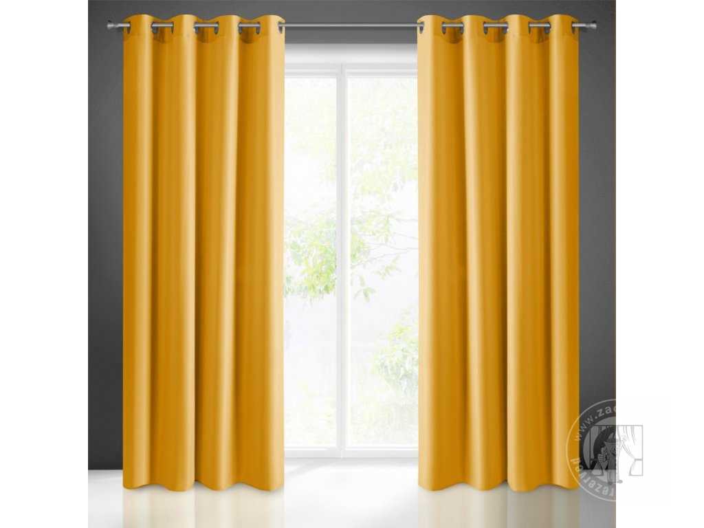 Záves RITA na krúžkoch horčicový 140x250cm