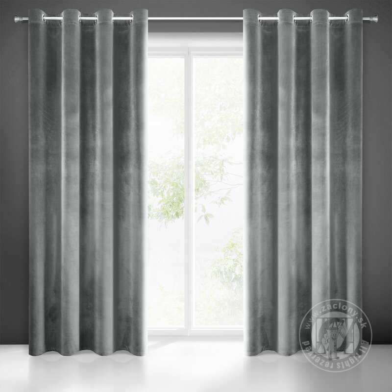 Záves SAMANTA na krúžkoch tmavosivý 140x250cm