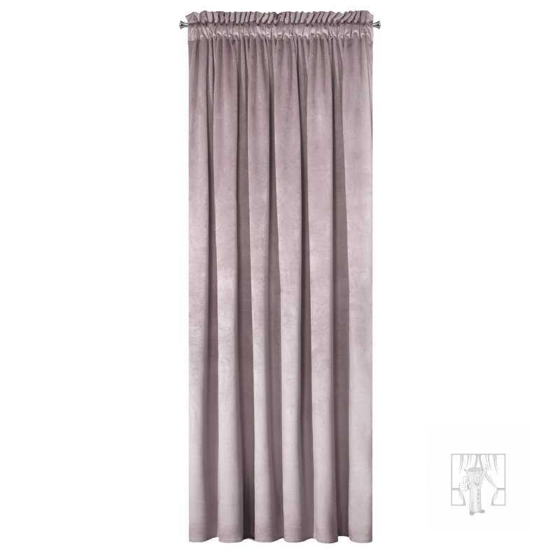 Záves PIERRE na páske púdrový ružový 140x300cm