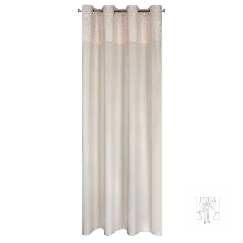 Záves AGNES na krúžkoch krémový 140x250cm 