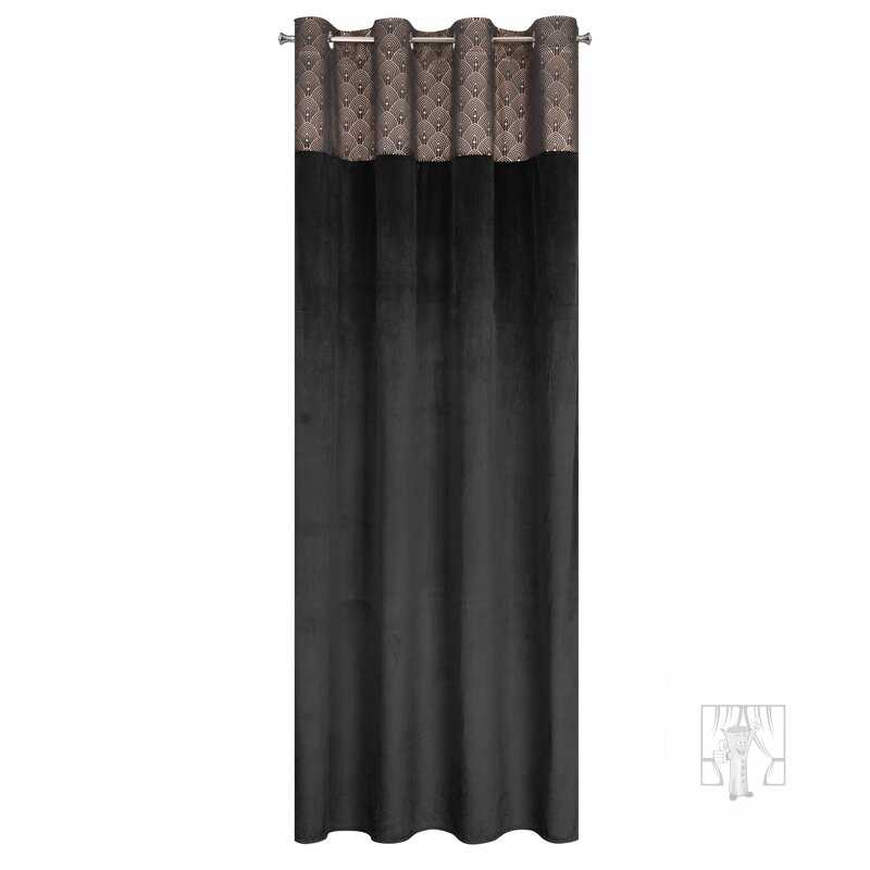Záves AGNES na krúžkoch čierny 140x250cm