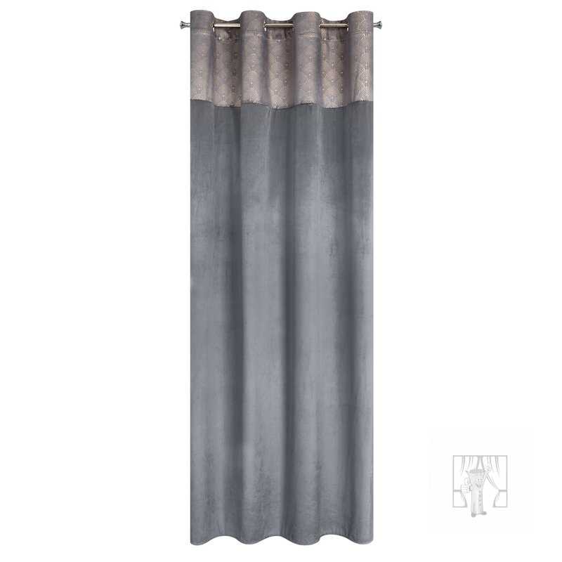 Záves AGNES na krúžkoch grafitový 140x250cm