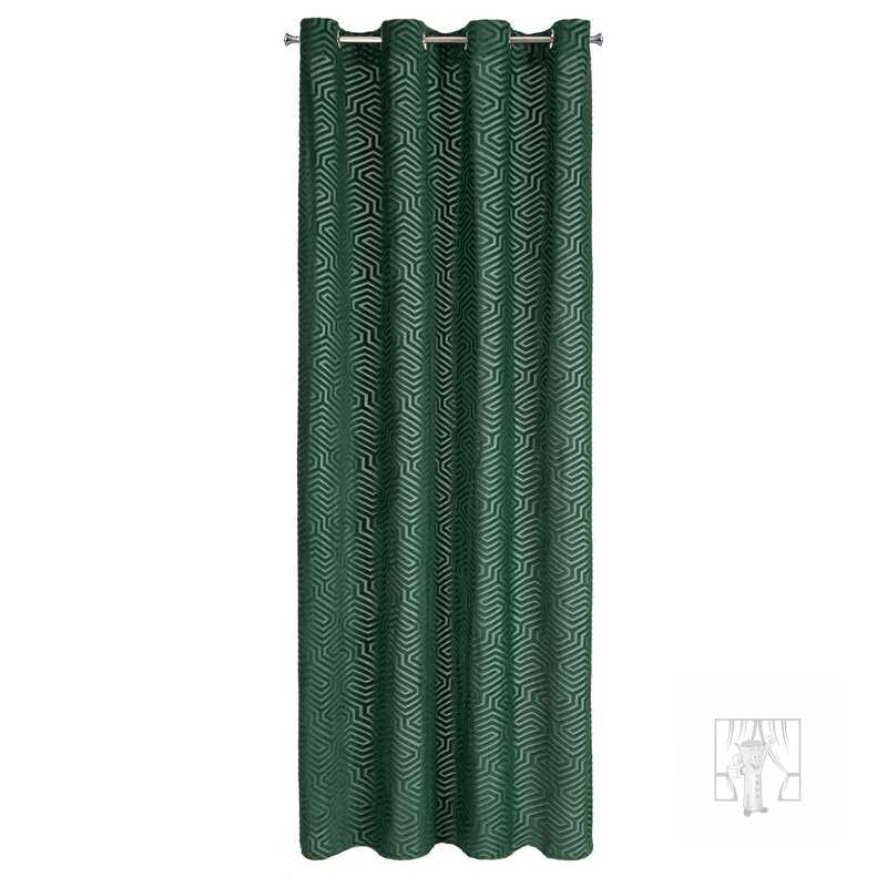 Záves PIERRE CARDIN INGA na krúžkoch tmavozelený 140x250cm